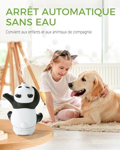 Panda Diffuseur d'Huiles Essentielles - Difffuseur d'Arômes Mignon et pivotant pour la Maison Avec Lumière de 7 Couleurs, diffuseur d'Aromathérapie pour la Chambre et le Bureau - Image 6