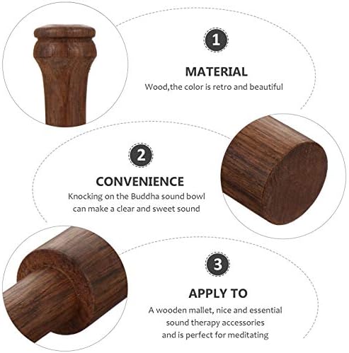 Artibetter 1pc en Bois chant de Bol MAILLET Tibétain Chant de Chant Bol de Chant de Bol Maillette Maillet pour chanter bol - Image 4