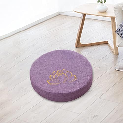 Perfk Coussin de Méditation de Yoga Avec House AMOVIBLE TAPIS DE TATAMI Japonais Accessoires de Méditation Oreiller de Sol pour yoga Salon Cadeaux de, Violet Clair 6cm - Image 6