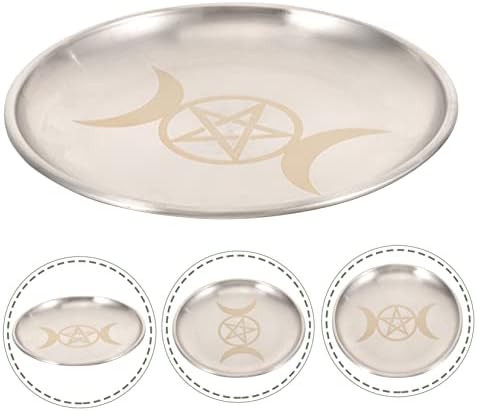Pretyzoom pentacle bougeères pentagramme plateau de rangement bougeères coniques plateau à bijoux assiette bougie parfume plateau de bougies d'A Autel mégotation des ornes lers le fer - Image 6