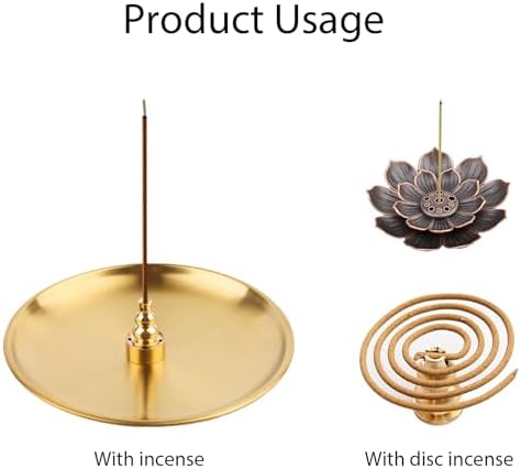 Porte-Bâtons d'Encens Lotus, Brûleur Lotus enceser 6 trous, porte encens 3 en 1, Brûleur en laiton pour bâtons de 14 cm Avec Classeur Cendres - Image 5