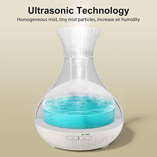 Diffuseur d'Huiles Essentielles Wifi, Maxcio Humidificateur d'Air compatible AVEC Alexa / Google Home, Smart TéléCommande Difffuseur Parfum Electrique RGB Colorés, Timer et Contrôle à distance sur l'application - Image 9