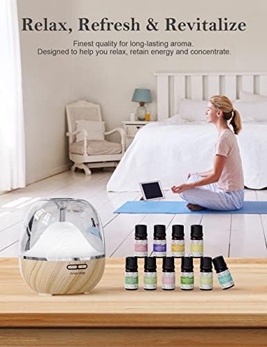 Réglez les Huiles Essentielles 10x10ml 100% naturelles pour diffuser d'Aromathérapie - Huile d'arbre à thé, eucalyptus, menthe poivrée, citron, orange, citronnelle, lavande, rose, ylang-yang, vanille - Image 7