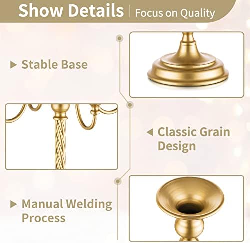 Nuptio Center de Table Chandeliers ou 5 bougies: 71cm set de 2 lustres de Sol Hauts, lustres en Métal Rétro pour la Maison Mariage Noël Halloween anniversaire - Image 4
