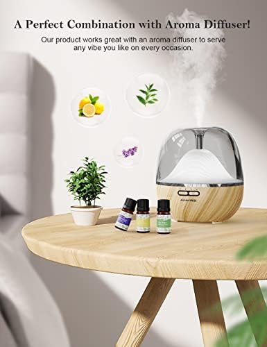 Réglez les Huiles Essentielles 10x10ml 100% naturelles pour diffuser d'Aromathérapie - Huile d'arbre à thé, eucalyptus, menthe poivrée, citron, orange, citronnelle, lavande, rose, ylang-yang, vanille - Image 6