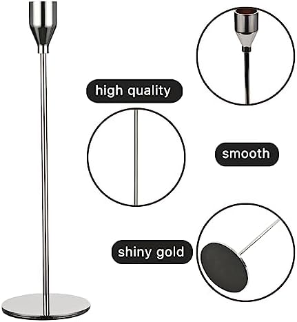 Lot de 6 bougeères coniques en argent candélabre pour bougies de 3/4 ", bougeères décoratives pour chimière, mariage, dîner aux chandelles, fête d'Aniversaire, décoration de table - Image 2
