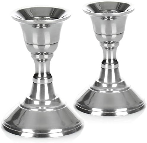 Com-Four® 2x lustres au design élégant pour une table de fête - lustre classique couler les mariages, anniversaires - lustre en métal pour table de Noël - Porte-Lumière (8,5 cm - ronde)