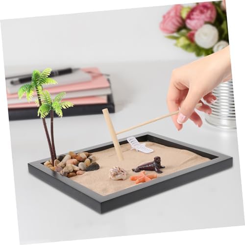 Xincxin Table de Sable Zen, 1 Ensemble de Modèles de Page, Méditation Océanique, Outils de Jardin Zen, Artisanat, Bureau, Bibelots de Jardin Zen, Modèle de Bureau, Ornation de Méditation en Résin - Image 6