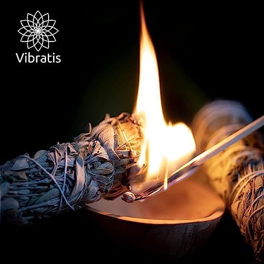 Vibratis Sauge Blanche de Purification 16cm - 1 Bâton d'Encens de Sauge à Brueler + E-Book - Élimine Les Énergies Négatifs - Favorise La Méditation (𝗦𝗮𝘁𝗶𝘀𝗳𝗮𝗶𝘁𝗼𝘂𝗥𝗲𝗺𝗯𝗼𝘂𝗿𝘀𝗲) - Image 2
