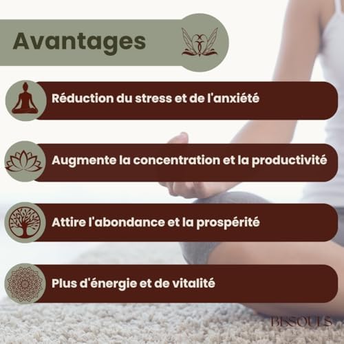 Besouls Coffret Ritual Protection: 4 Palo Santo Purification 1 Baton de Sauge Blanche Purification A Bruler 5 Pierres Protectrices Plateau Artisanal Qr Encens numériques Sauge Blanche Purification Maison - Image 3