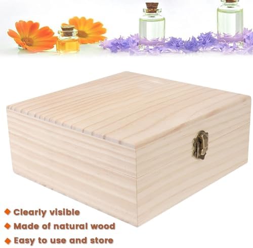 Wishesmar 25 trous-boite Rangement Huiles Essentielles Coffret en Bois pour 5 10 15Ml Bouteille d'Huile Essentiellle - Aromathérapie Organisateur pour le stockage, Voyage et Présentation - Image 4