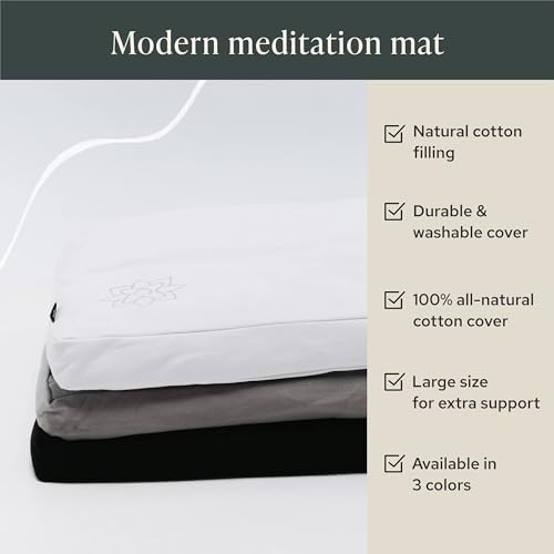 Mindful & moderne Zabuton Tapis de Méditation - Coussin de Yoga et de Méditation Rempli de Coton - Coussin de Méditation Zabuton pour Soutien à Genoux et Assise - Grand Coussin rectangulaire pour banc - Image 3