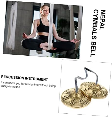 Dressoos Cloche de Yoga Népal cymbales Cloche Poids Léger compact mini instrument de musique fait - Image 3
