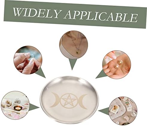 Pretyzoom pentacle bougeères pentagramme plateau de rangement bougeères coniques plateau à bijoux assiette bougie parfume plateau de bougies d'A Autel mégotation des ornes lers le fer - Image 2