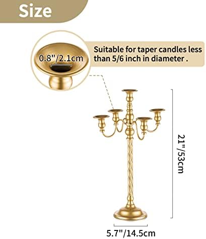 Nuptio Chandelier ou 53 cm: 2 pièces Chandelier Sur Pied Pour Centre de table, 5 Bras Chandeliers Vintage pour décoration de Cheminée de Réception de Mariage Fêtes de Noël - Image 5