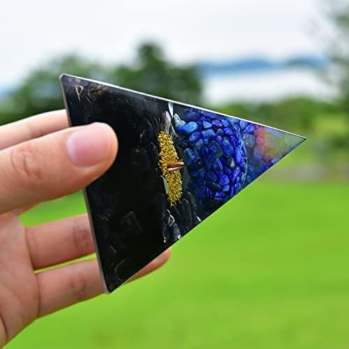 Nwpnlxea pyramide d'Arbre de Vie en Cristal Naturel de 2.75 Pouces, Lapis Lazuli et Obsidien, Pierre de Cristal de Purification Mentale Décoration de la Chambre - Image 6