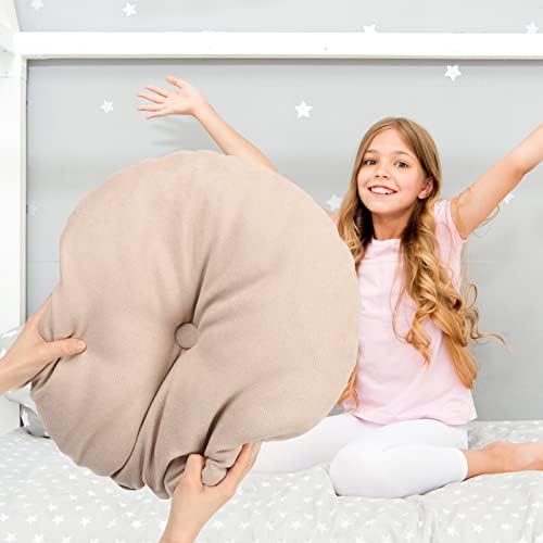 Coussin de yoga zafu oreiller de rond oreiller de yoga tapis d'exercice beige - Image 5