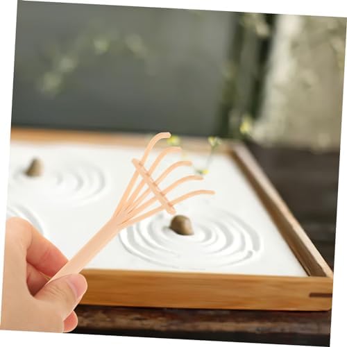 Besportble 4 Ensembles Râteau à Sable Kit Jardin Zen Râteau de Bac à Sable Décor Meditation Accessoires Râteau de Jardin Zen Outil de Jardin De Sable Zen Kit d'Outils de Jardin Zen Plastique Plastique - Image 6