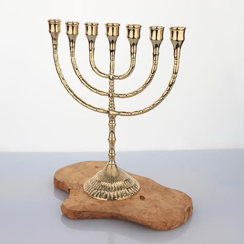 Nklaus Chandelier 7 Hauteur 30cm pour bougies jusqu'à Ø 2cm Grand lustre lustre en laiton dore brillant 2880 - Image 4