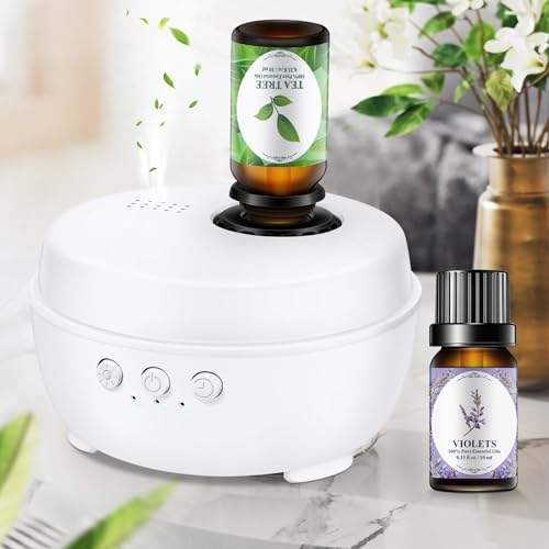 Diffuseur d'huliles Essentielles - diffuseur d'Aromathérapie Avec 2 Huiles Essentielles - Huiles Essentielles de Lavande et d'Arbre à the - Diffusion direc