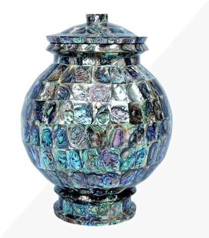 Pot de Flesurs en Coquille d'Ormeau I vase de fleurs en coquille d'ormeau I Pot d'Intirieur en Pierre Précieuse Faite à la Main I Plantrette Cadeau 30,5 cm