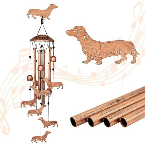 Carillon éolien en métal pour Teckel | Carillon Éolien pour Chien | Carillon Éolien décoratif | Carillon à Vent en Métal pour Teckel | Carillon éolien apaisant pour commémoration, pendaison de - Image 7