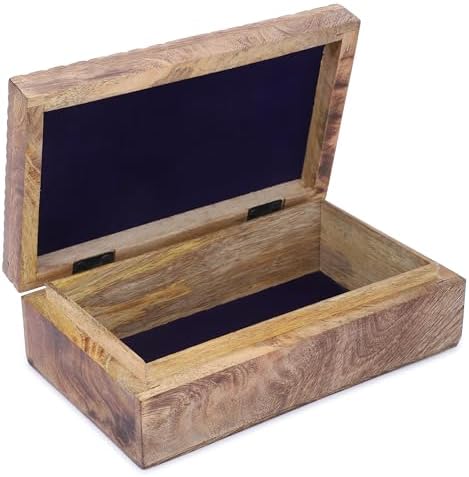 Ajuny Coffret à Bijoux en Bois sculpté à la main Élégant Souvenirs Vintage pour homme Femmes boîte à souvenirs décoratifs boîte idéale. - Image 7