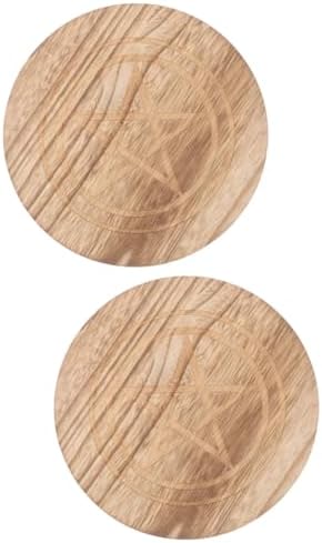 Uldidi 2 Pièces Plateau sacrificiel plateau Polyvalent Plateau RITUARE ORNÉMENT DE CULTE BOUGEOR DE Pâques Art de la Géométrie Sacrée Plaque D'autel Plateau de Bureau Décor Khaki en Bois