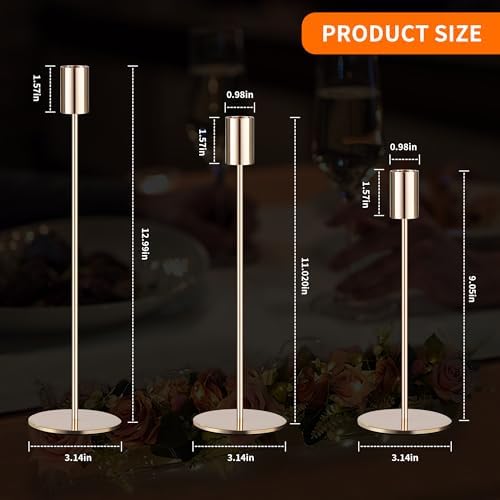 6 PCS Chandelier, Bougeoirs Dores Taille 33/28/23 cm, bouge - Image 2