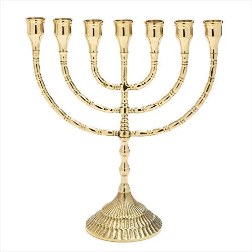Nklaus Chandelier 7 Hauteur 30cm pour bougies jusqu'à Ø 2cm Grand lustre lustre en laiton dore brillant 2880 - Image 5