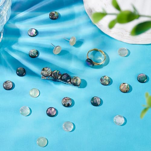 Ph Pandahall 90pcs 3 CouleUrs Cabochon de Coquille d'Ormeau 10 mm Perles de Coquille d'Ormeau en acrylique Cabochons Coquille Paua Perles de Coquilage Demides pour bracelet, collier, bijoux - Image 5