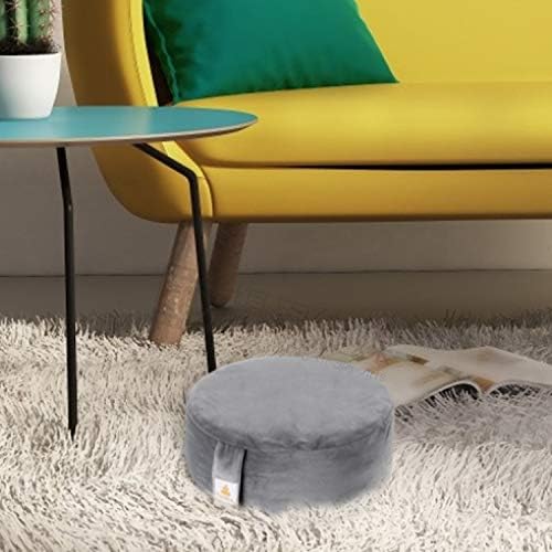 Felizmax Coussin de Méditation zafu en velours au sarrasin, d = 33 cm / 41 cm h = 14 cm, coussin de méditation rond zabuton, traverse de yoga, Pouf de sol, housse en velours zippée, coussine à génoux, - Image 7