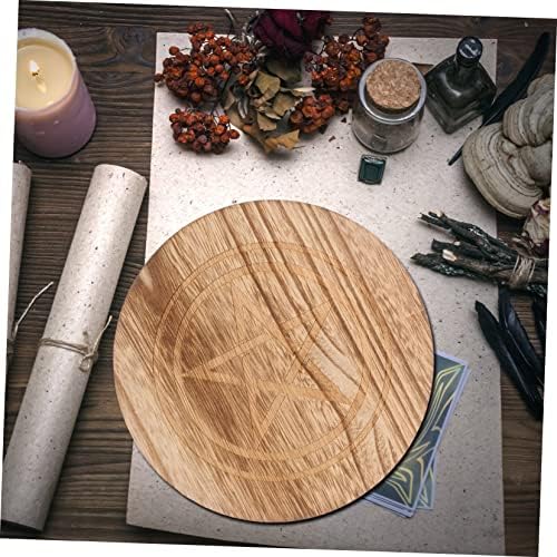 Uldidi 2 Pièces Plateau sacrificiel plateau Polyvalent Plateau RITUARE ORNÉMENT DE CULTE BOUGEOR DE Pâques Art de la Géométrie Sacrée Plaque D'autel Plateau de Bureau Décor Khaki en Bois - Image 5