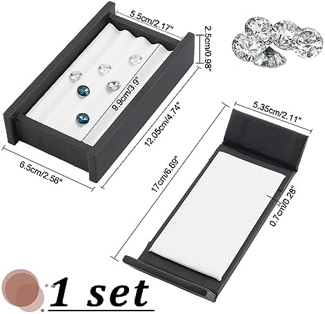 Ph pandahall Continéateur de Stockage de Pierres Précieus 4 Emplacement Boîtes de Présentation de Diamants Boîte à Bijoux de Pierres PRÉCIEES Soutien de Boîte de Rangement Avec Couvercles et Velours - Image 2