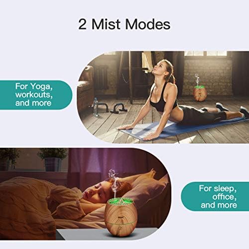 Mini diffuseur d'huliles Essentielles de 120 ml, Ckeyin Humidificateur à Ultrasons Avec 7 Couleurs de Lumière, 2 Modes de Brume, Diffuseur D'Aromathérapie pour chambre, etde et yoga - Image 5