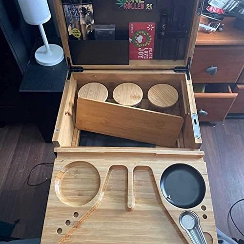 REDINGWE COFFRET DE RANGEMENT EN BAMBOU PRIUM BOîte de Rangement en Bois Coffret Cadeau de Luxe, Boîte de Séparateurs de Rangement AMOVIBLE AVEC SERRUR, AVEC PLATEAU MOBILE - Image 7