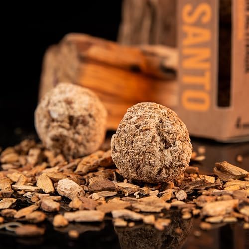 Encens - Bombes d'Encens Artisanales - Boules d'Encelles Naturelles - 4 BOItes de 4 Boules d'Ences - 7 ELÉMENTS Purs - Voie Ouverte - Palo Santo - 7 Herbes