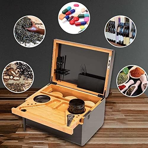 REDINGWE COFFRET DE RANGEMENT EN BAMBOU PRIUM BOîte de Rangement en Bois Coffret Cadeau de Luxe, Boîte de Séparateurs de Rangement AMOVIBLE AVEC SERRUR, AVEC PLATEAU MOBILE - Image 3