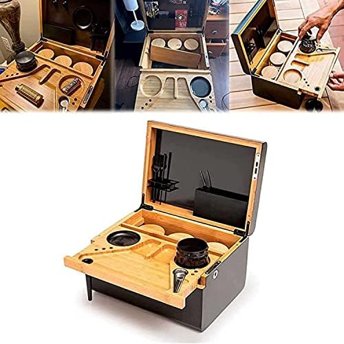 REDINGWE COFFRET DE RANGEMENT EN BAMBOU PRIUM BOîte de Rangement en Bois Coffret Cadeau de Luxe, Boîte de Séparateurs de Rangement AMOVIBLE AVEC SERRUR, AVEC PLATEAU MOBILE
