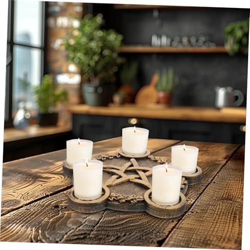 Alipis 1 PC Chandelier Pentagramme Bougeoir de Bougeoir Pentacle Titules Bougies de Thé bouge - Image 3