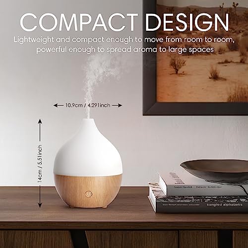 Salking Difffuseur d'Huile Essentiellle, 100 ml Ultrasonique Diffuseur Huiles Essentielles Electrique, Humidificator D'Air Avec Lumière Chaude Arrêt Automatique pour chambre, yoga, massage, paquet de 2 - Image 5