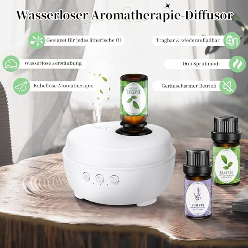 Diffuseur d'huliles Essentielles - diffuseur d'Aromathérapie Avec 2 Huiles Essentielles - Huiles Essentielles de Lavande et d'Arbre à the - Diffusion direc - Image 2