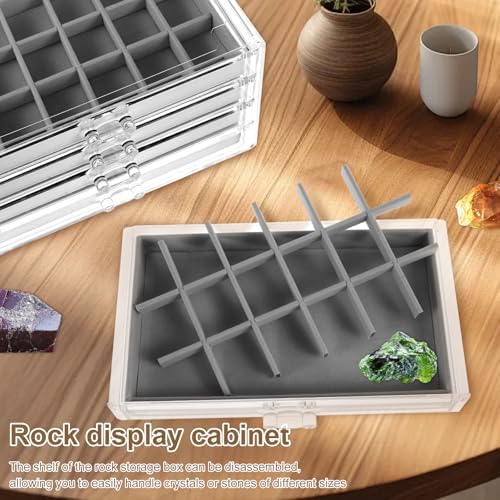 Collection de rock boîte à 72 grilles 4 canapés 24 x 15 x 14,2 cm boîte de collection couler les enfants vitrine transparente couler les Pierres Précieus boîte de rangement pour les Pierres Précieus coquillages - Image 3