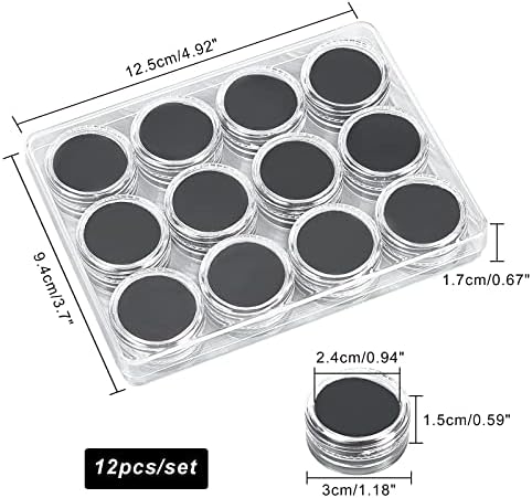 nbeads 12 pcs boîte de presentation de Pierres Précieus en Diamant, boîte d'Affichage de Bijoux Colonne Conteneur d'Exposition Avec Tapis en Mousse pour Pierre Diamant nu et monnie, Noir - Image 2
