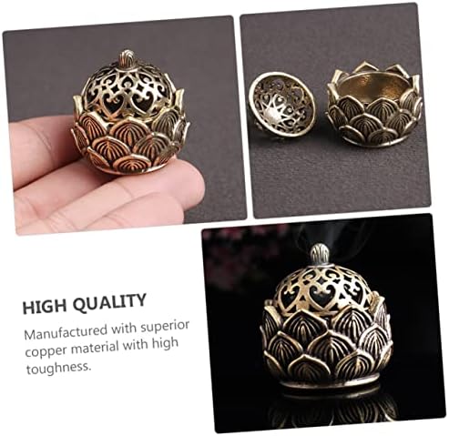 Rorpoir 1 pc ornes de Brûleur d 'encensoir bouda décoration interieure purificcateur objet de décoration pour étude portte- aromatique décoration de Bureau cuivre Golden - Image 2