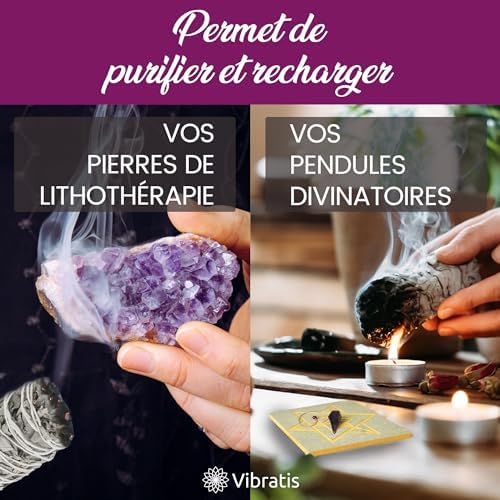 Vibratis Sauge Blanche de Purification 16cm - 1 Bâton d'Encens de Sauge à Brueler + E-Book - Élimine Les Énergies Négatifs - Favorise La Méditation (𝗦𝗮𝘁𝗶𝘀𝗳𝗮𝗶𝘁𝗼𝘂𝗥𝗲𝗺𝗯𝗼𝘂𝗿𝘀𝗲) - Image 4