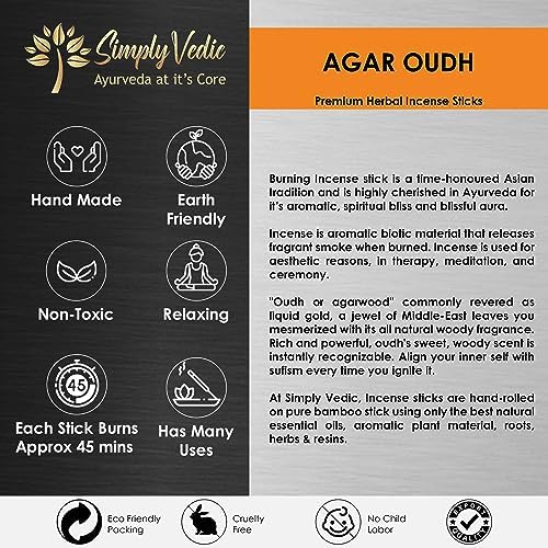 Agar simplement védique oudh 250 grammes (Environ 135 Bâtonnets d'Encens + Porte-Encens) | Dure 60 minutes, idéal pour la méditation, Le Yoga, La Guérison Spirinelle, Les Prières, L'Aromathérapie - Image 6