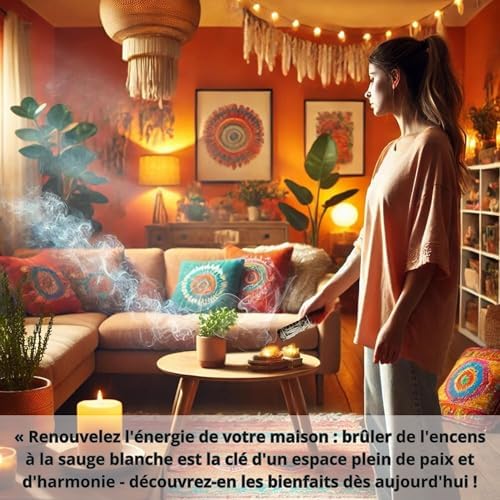Samayzen - Kit Smudge Sauge Blanche pour Brueler Sinuata pourpre - Yerba Santa - Lavande - Cèdre - Bâton Sacré - attachés pour Méditer et Se. - Image 8