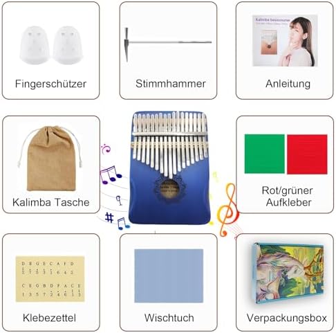 Ohromcoli Kalimba - Instrument Kalimba à 17 touche les avis de promension, Percussion des Doigts, piano à pouce Professionnel Kalimba pour les enfants, adultes, adultes et amateurs de musique (bleu - Image 7