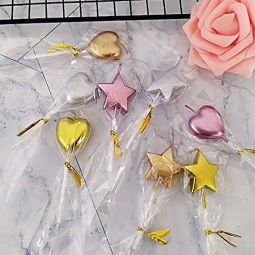 Zhjuju bougie d'Aniversaire en forme d'hétoile, 10 pcs bougies décoratives en forme detoiles bougies d'Étoile D'Aniniversaire Métalliques - Image 6